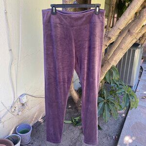 Women's Cuddl Duds Purple Velour Lounge Wear Pants Size Large